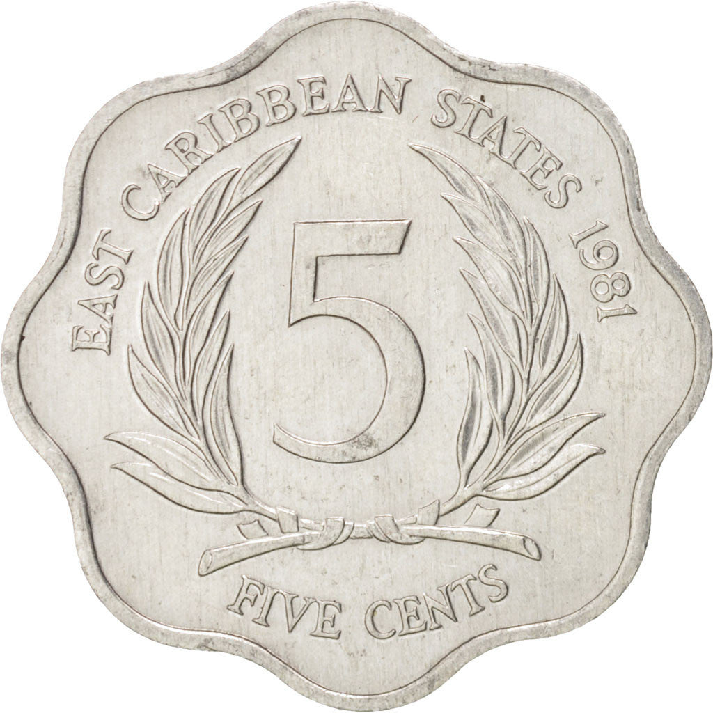 Moneta, Stati dei Caraibi Orientali, Elizabeth II, 5 Cents, 1981, SPL-