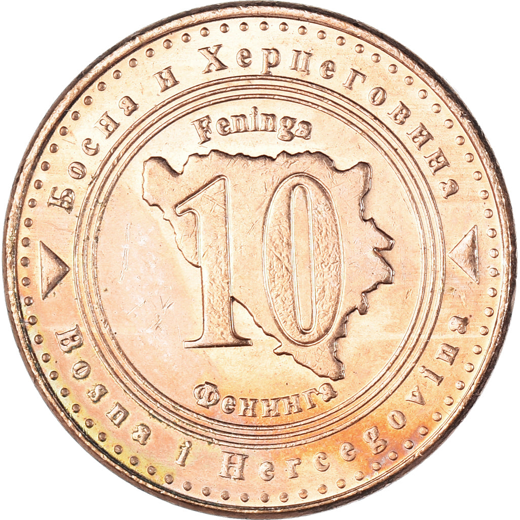 Moneta, Bosnia - Erzegovina, 10 Feninga, 2007, British Royal Mint, BB+, Acciaio