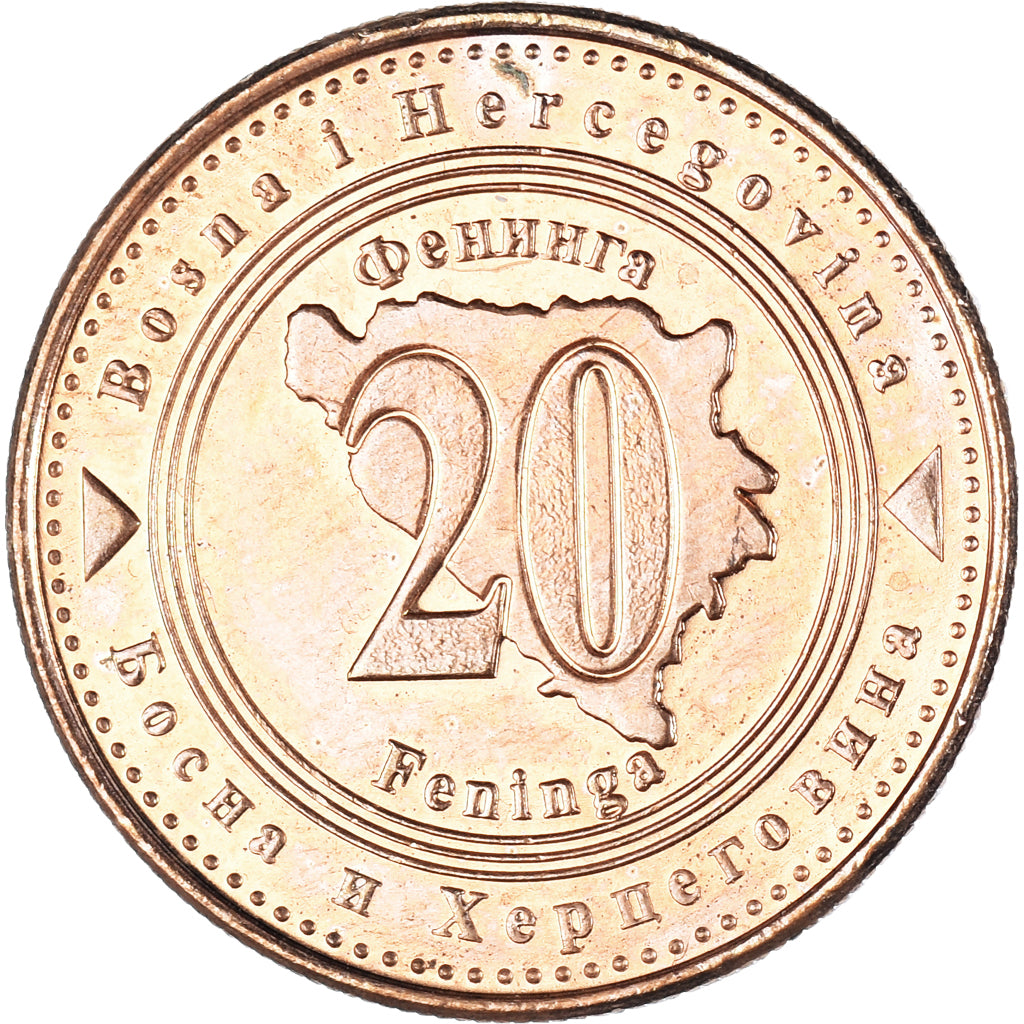 Moneta, Bośnia-Hercegowina, 20 Feninga, 2007, MS(60-62), Miedź platerowana