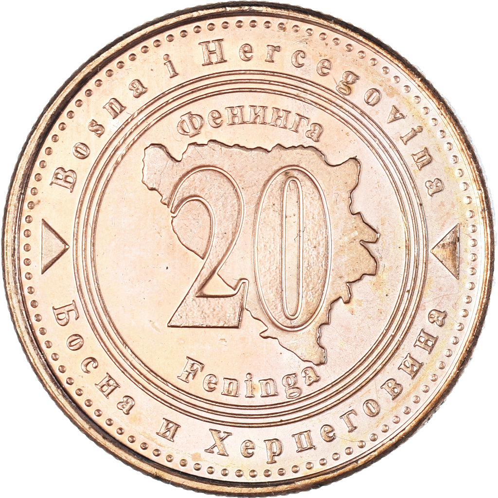 Coin, Bosnia - Herzegovina, 20 Feninga, 2008, British Royal Mint, AU(55-58)