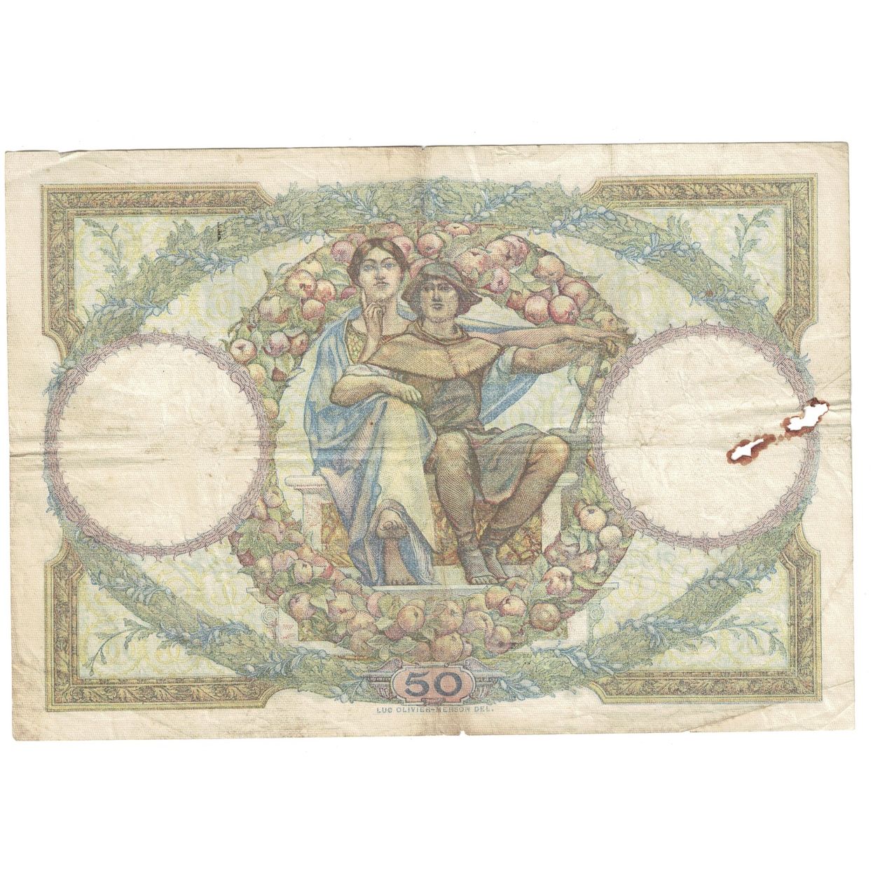 Francja, 50 Francs, Luc Olivier Merson, 1929, 1929-10-01, VF(30-35)
