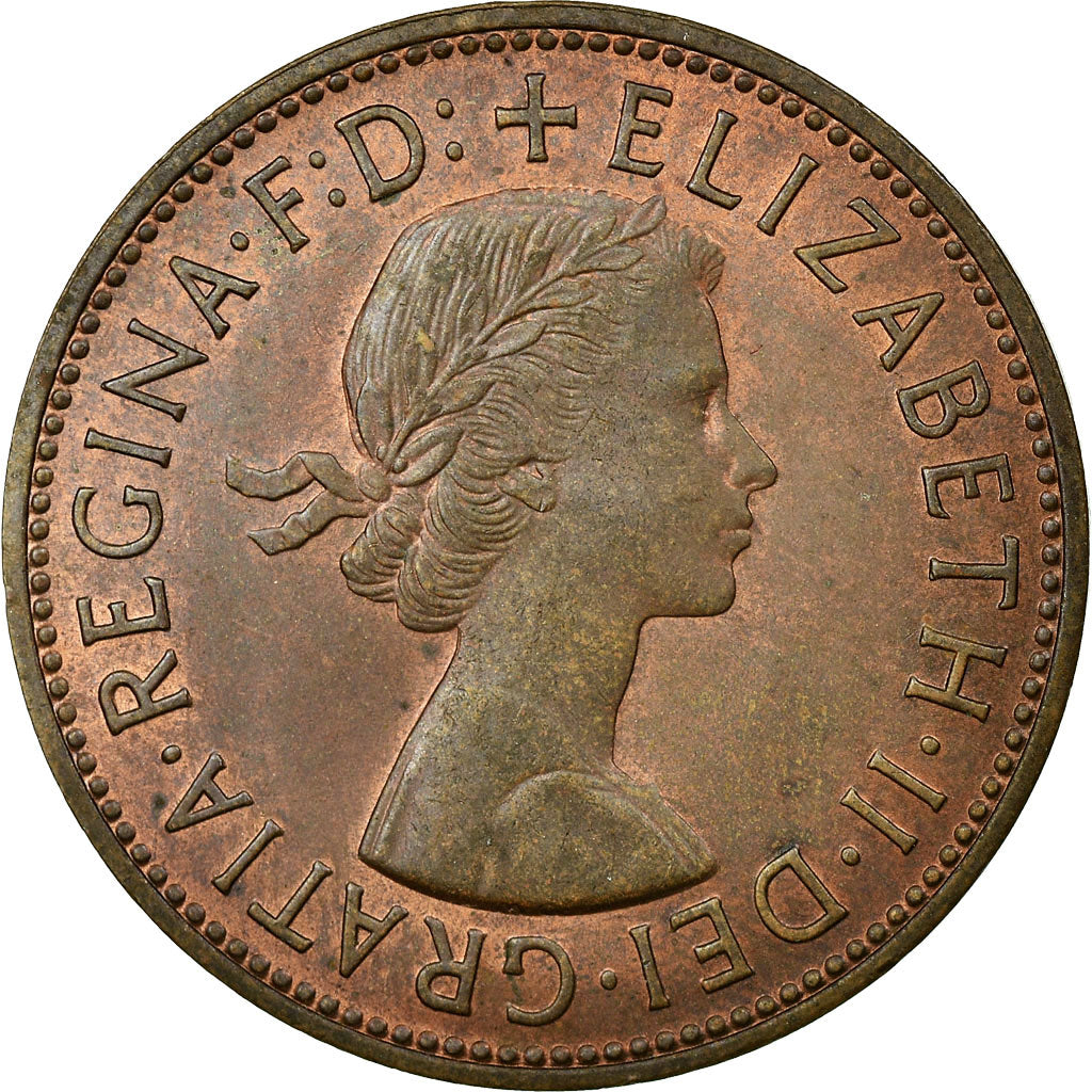 Coin, Great Britain, Elizabeth II, Penny, 1967, AU(55-58), Bronze, KM:897