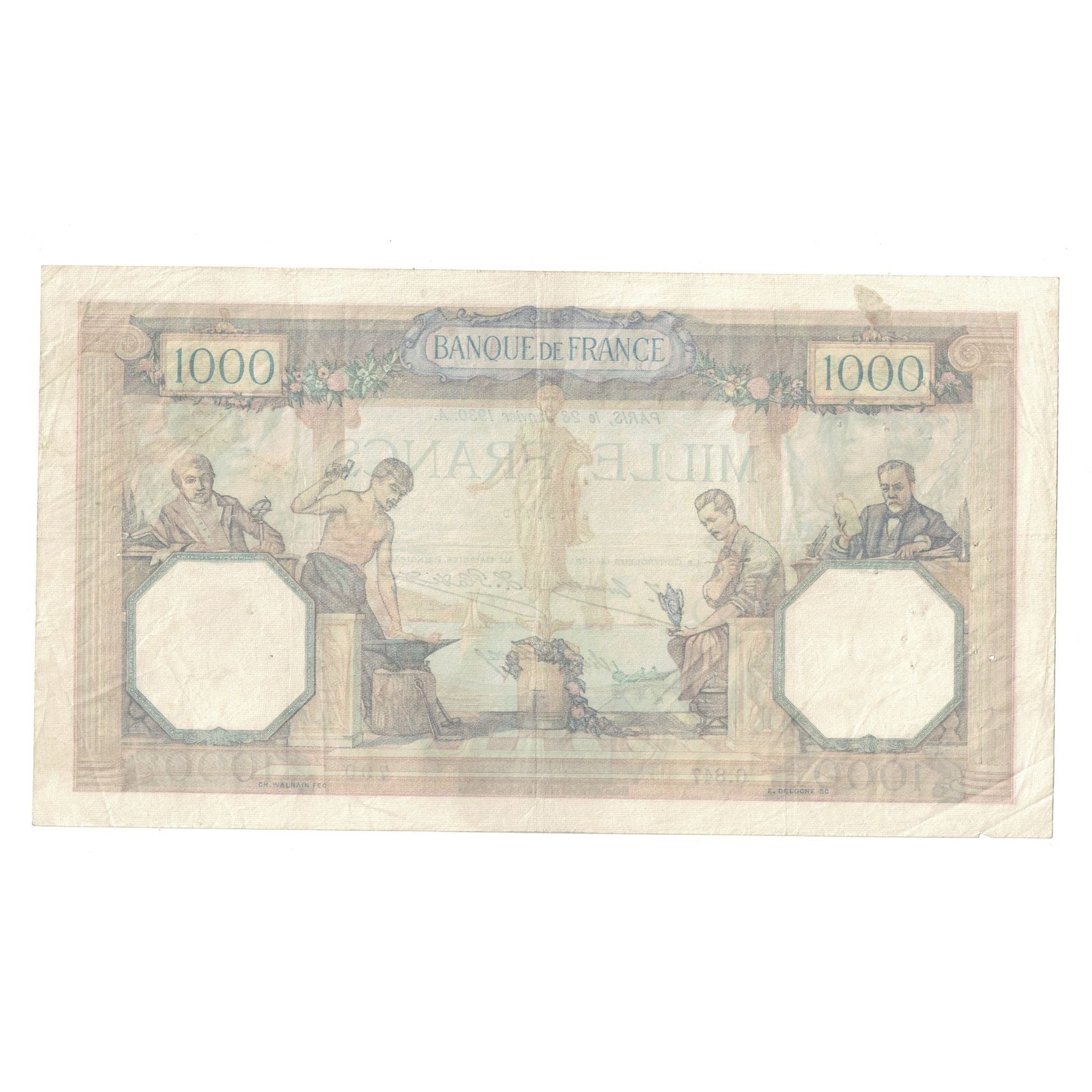 França, 1000 Francs, Cérès et Mercure, 1930, 1930-01-28, EF(40-45)
