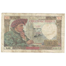 França, 50 Francs, Jacques Coeur, 1941, 1941-04-24, F(12-15), Fayette:19.9