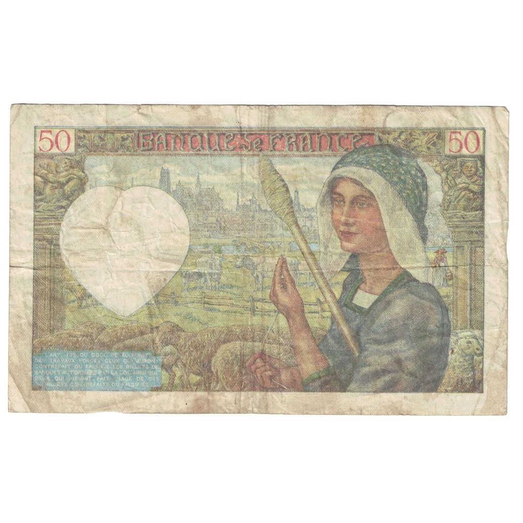 França, 50 Francs, Jacques Coeur, 1941, 1941-04-24, F(12-15), Fayette:19.9