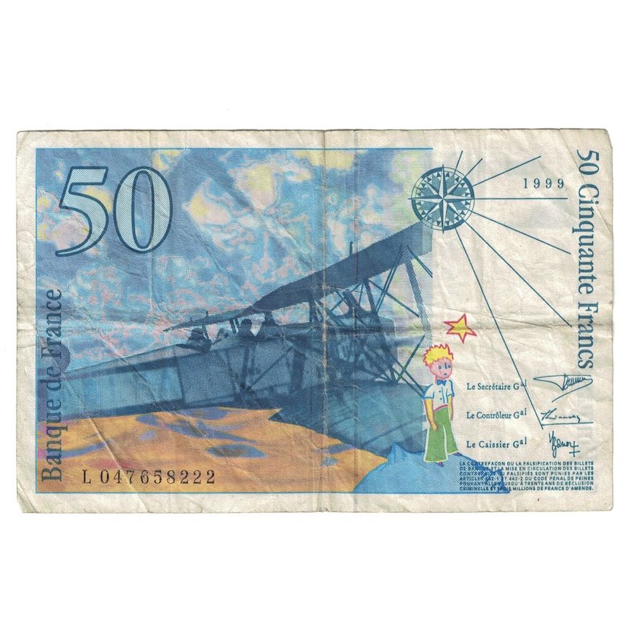 Francia, 50 Francs, St Exupéry, 1999, BC, Fayette:73.05, KM:157Ad
