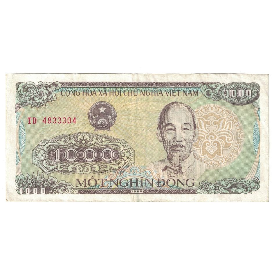 Billet, Viet Nam, 1000 D<ox>ng, 1987 (1988), KM:102a, TTB
