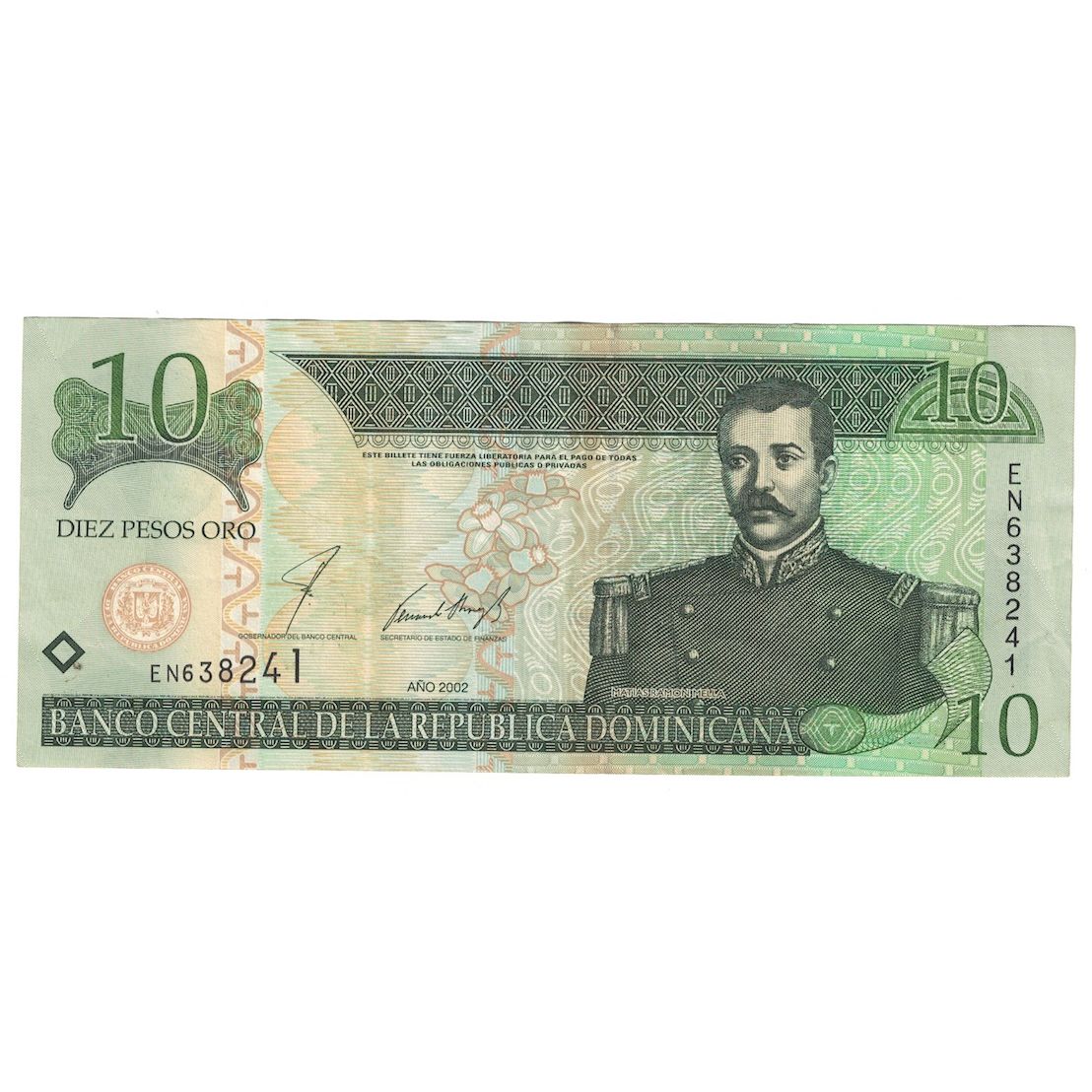 Billete, 10 Pesos Oro, 2002, República Dominicana, KM:168b, EBC