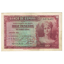 Billete, 10 Pesetas, 1935 (1936), España, KM:86a, BC+