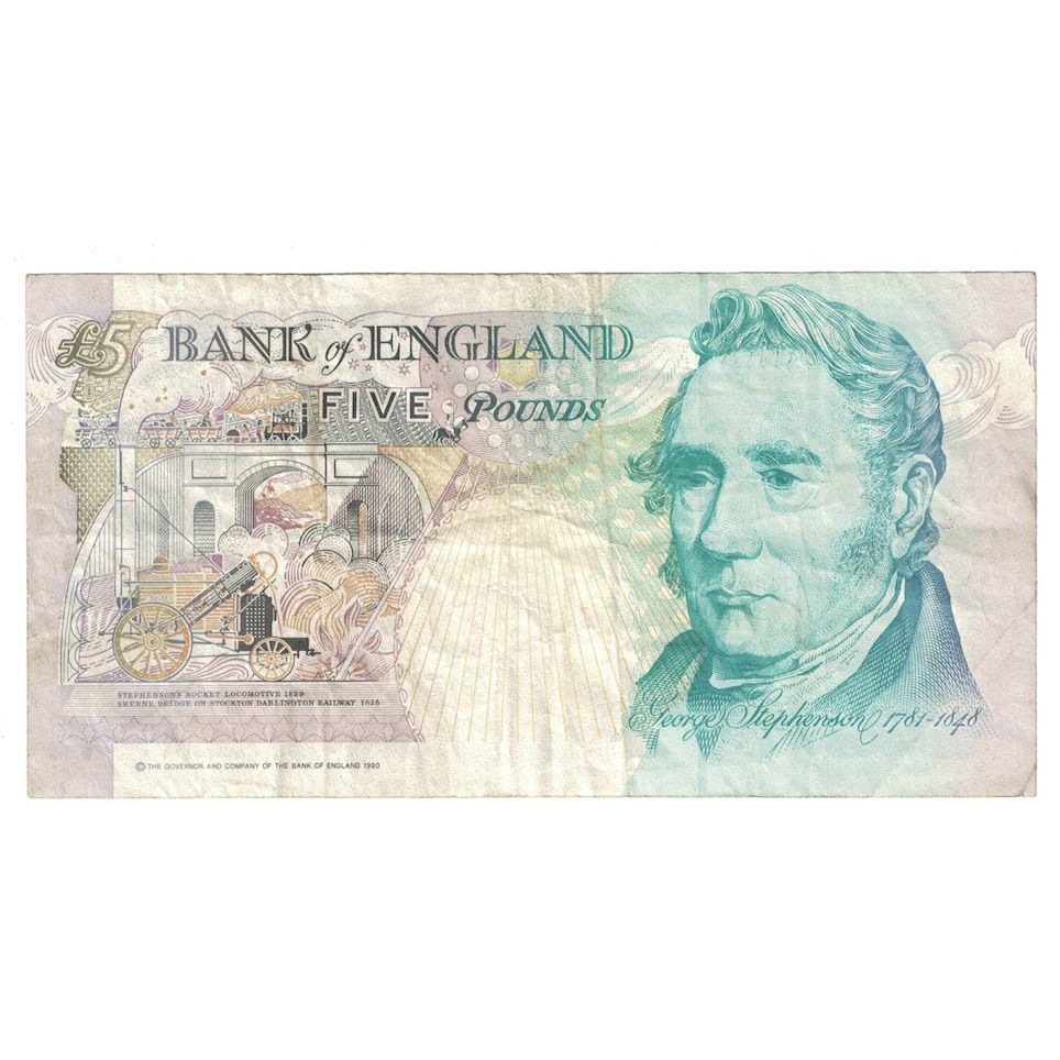 Banknote, Great Britain, 5 Pounds, Undated (1990-91), KM:382a, EF(40-45)