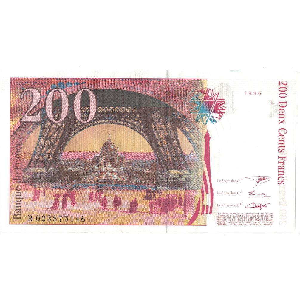France, 200 Francs, Eiffel, 1996, UNC(64), Fayette:75.2, KM:159a