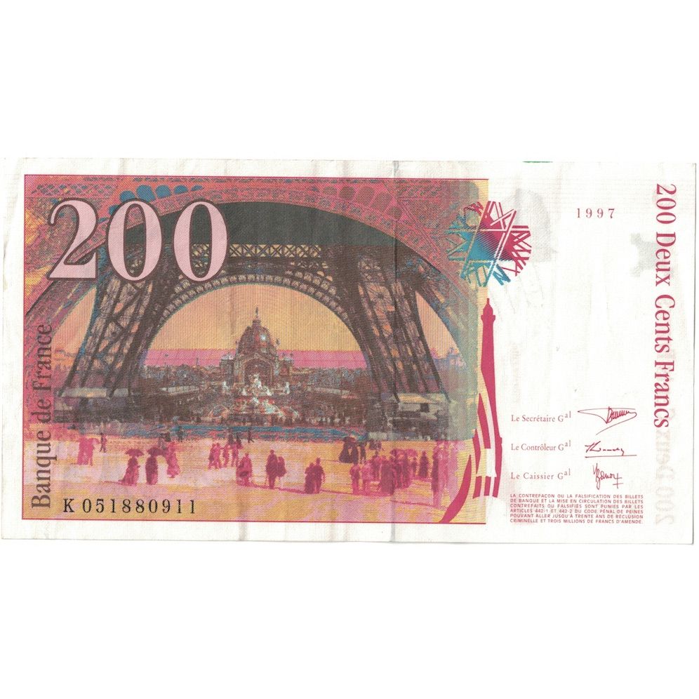 France, 200 Francs, Eiffel, 1996, UNC(63), Fayette:75.2, KM:159a