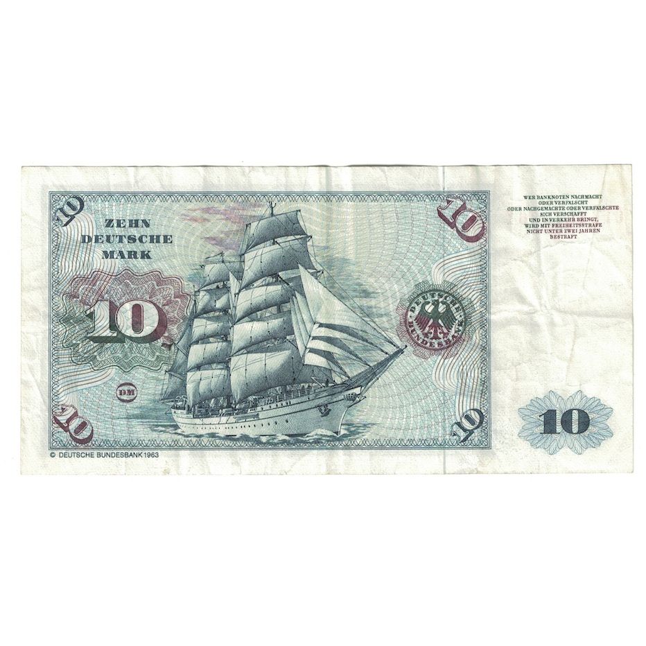 Banconote, GERMANIA - REPUBBLICA FEDERALE, 10 Deutsche Mark, 1980, 1980-01-02
