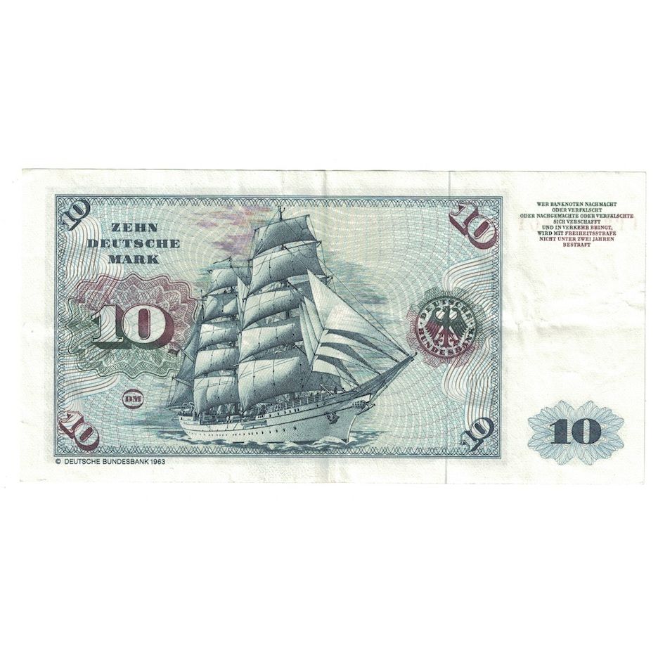 Banconote, GERMANIA - REPUBBLICA FEDERALE, 10 Deutsche Mark, 1980, 1980-01-02