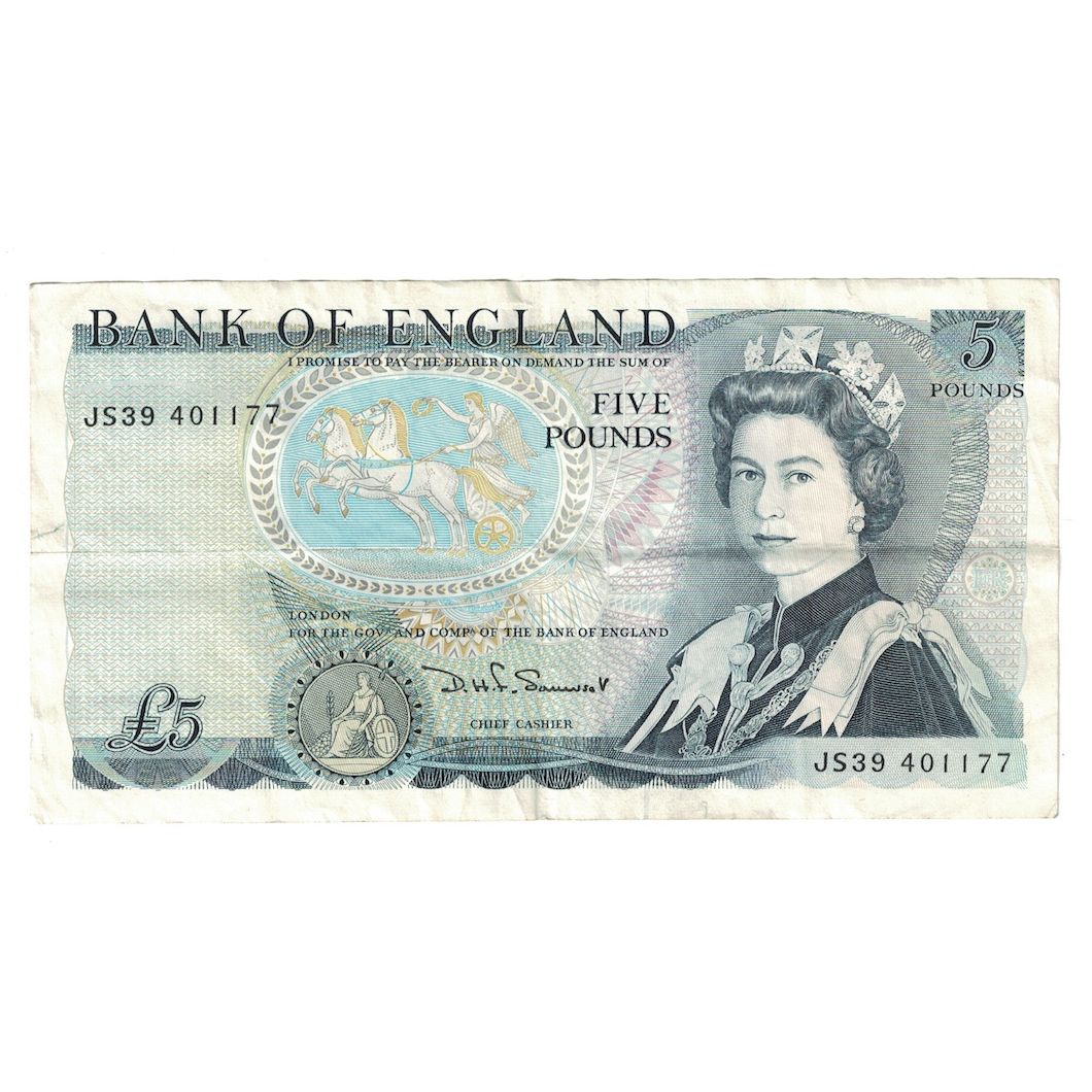 Banconote, Gran Bretagna, 5 Pounds, Undated (1980-87), KM:378c, BB