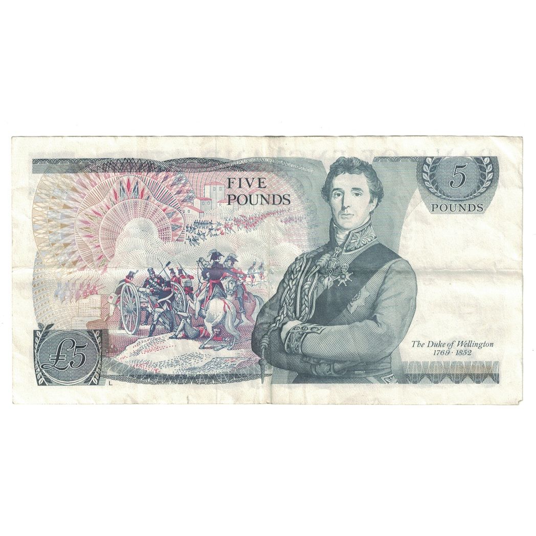 Banconote, Gran Bretagna, 5 Pounds, Undated (1980-87), KM:378c, BB