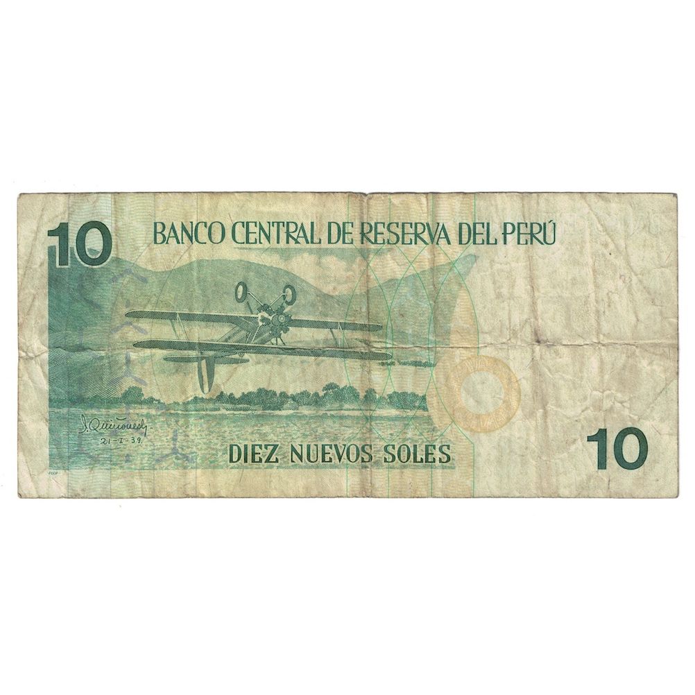 Billete, 10 Nuevos Soles, 2006, Perú, 1989-12-21, KM:179b, BC