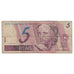 Banconote, Brasile, 5 Reais, Undated (1997- ), KM:244Ad, B+