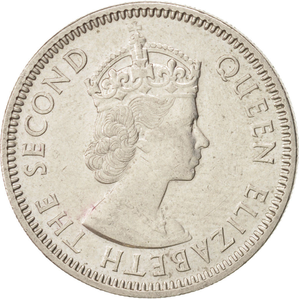 East Caribbean States, Elizabeth II, 25 Cents, 1965, AU(55-58), Copper-nickel