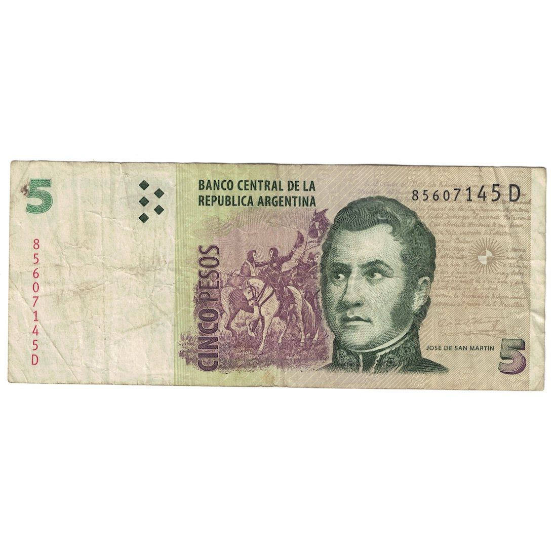 Billete, 5 Pesos, 1997-2000, Argentina, KM:347, BC