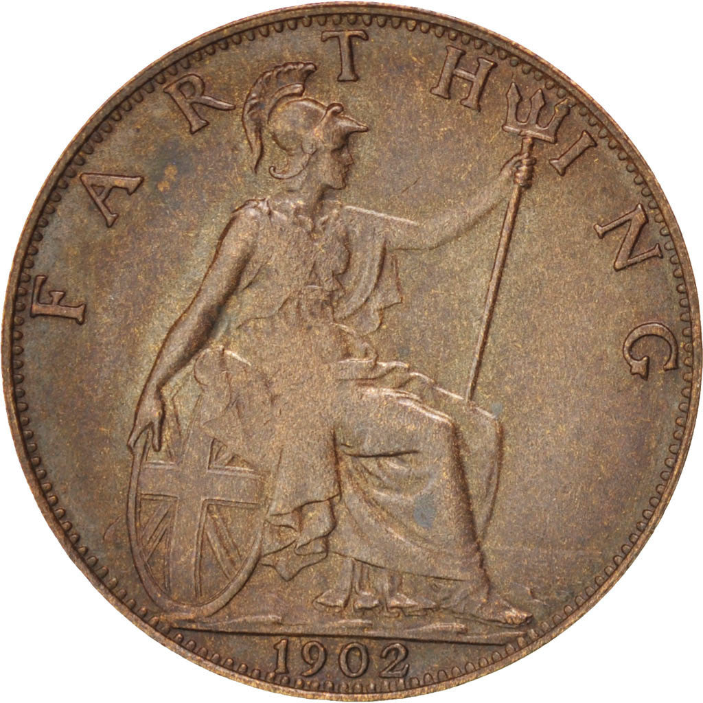 Gran Bretagna, Edward VII, Farthing, 1902, BB+, Bronzo, KM:792