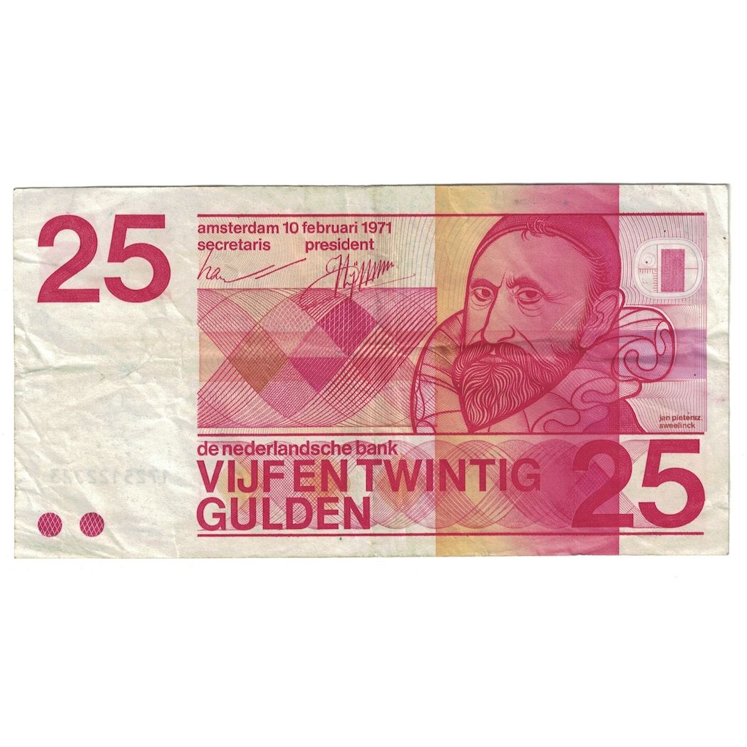 Geldschein, Niederlande, 25 Gulden, 1971, 1971-02-10, KM:92b, S+