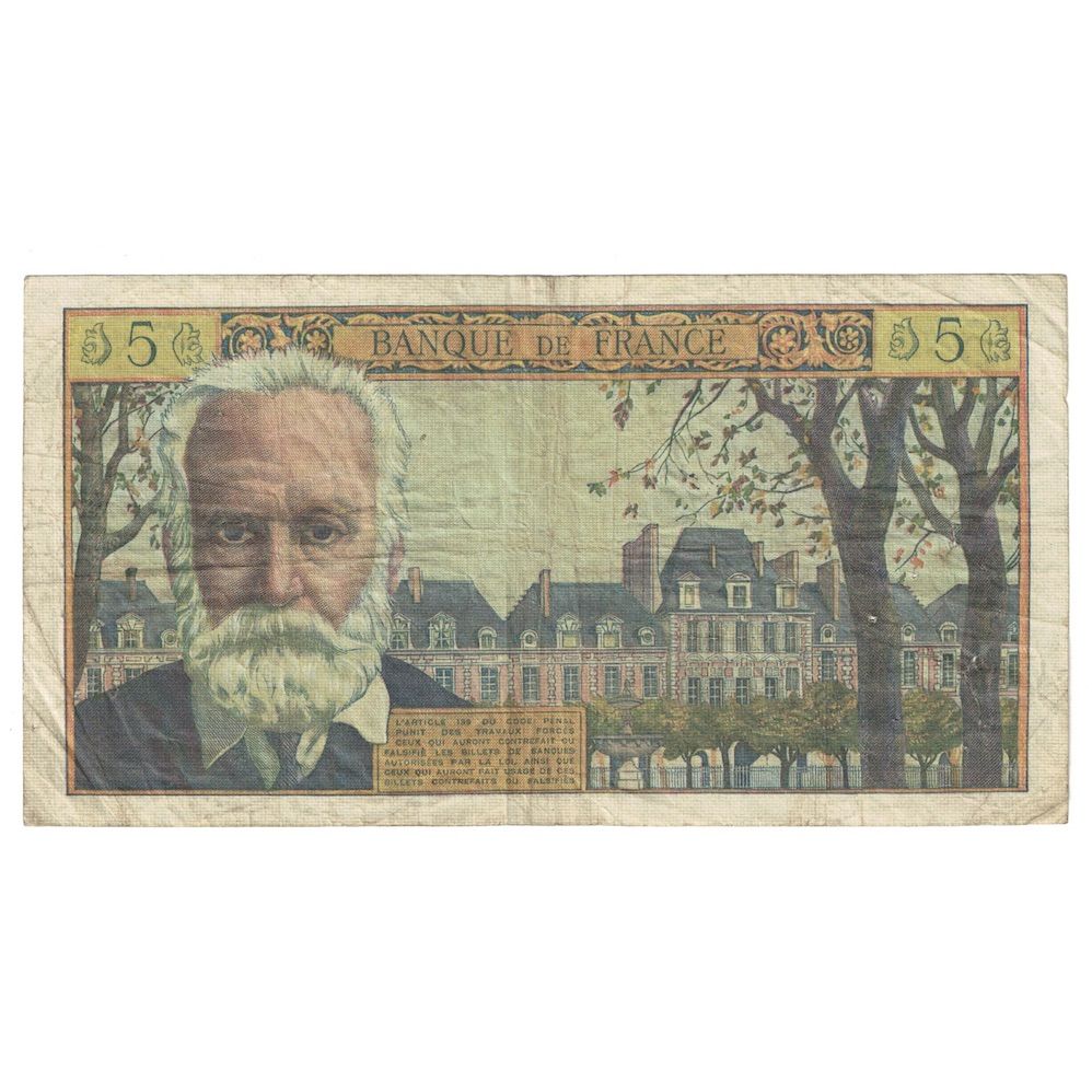 França, 5 Nouveaux Francs, Victor Hugo, 1959, 1959-07-02, F(12-15)