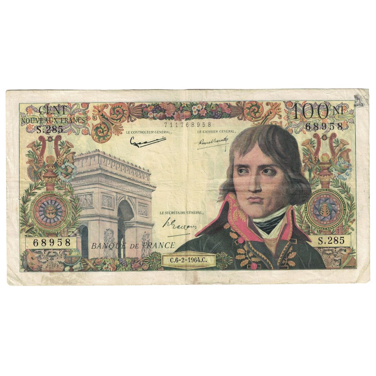 Francia, 100 Nouveaux Francs, Bonaparte, 1964, 1964-02-06, BC+, Fayette:59.25
