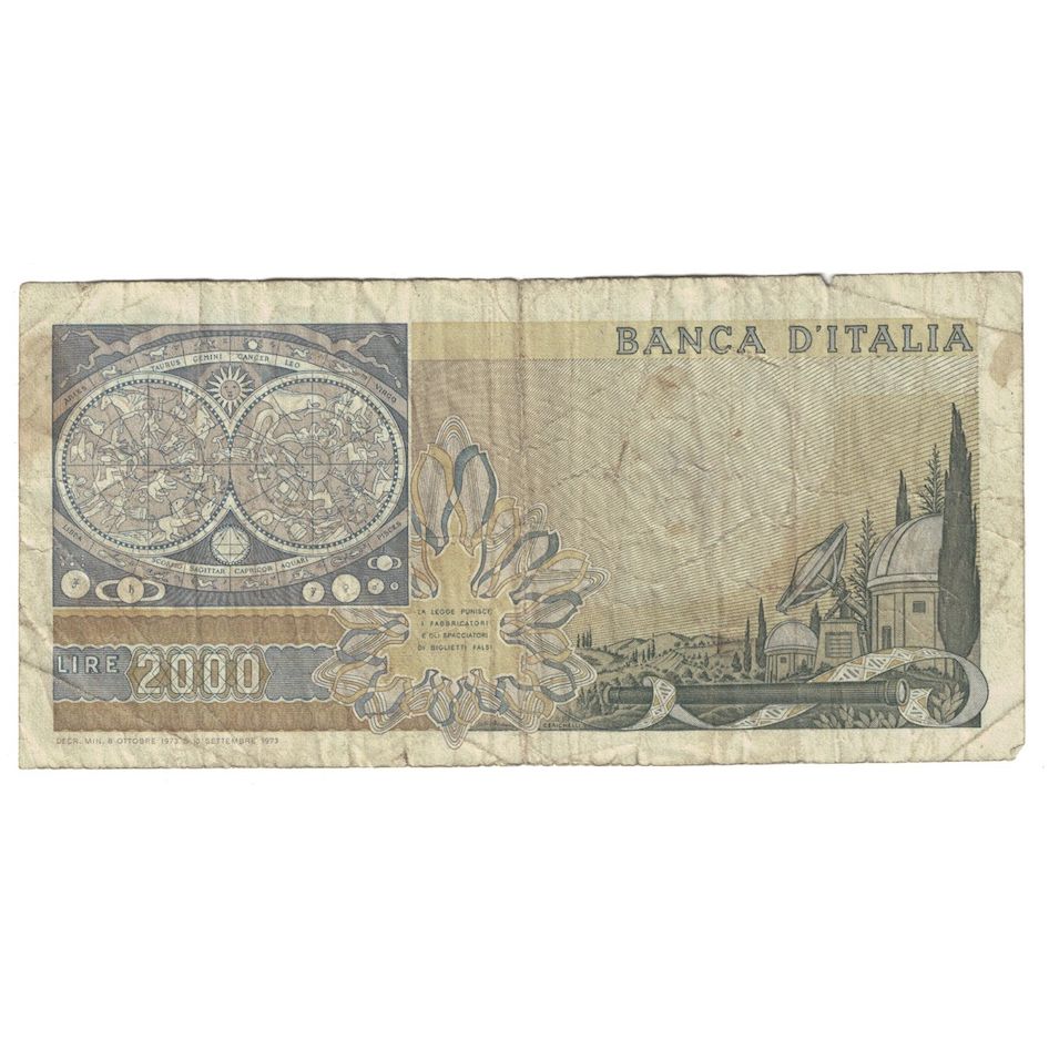 Billet, Italie, 2000 Lire, 1973, 1973-09-10, KM:103a, B+