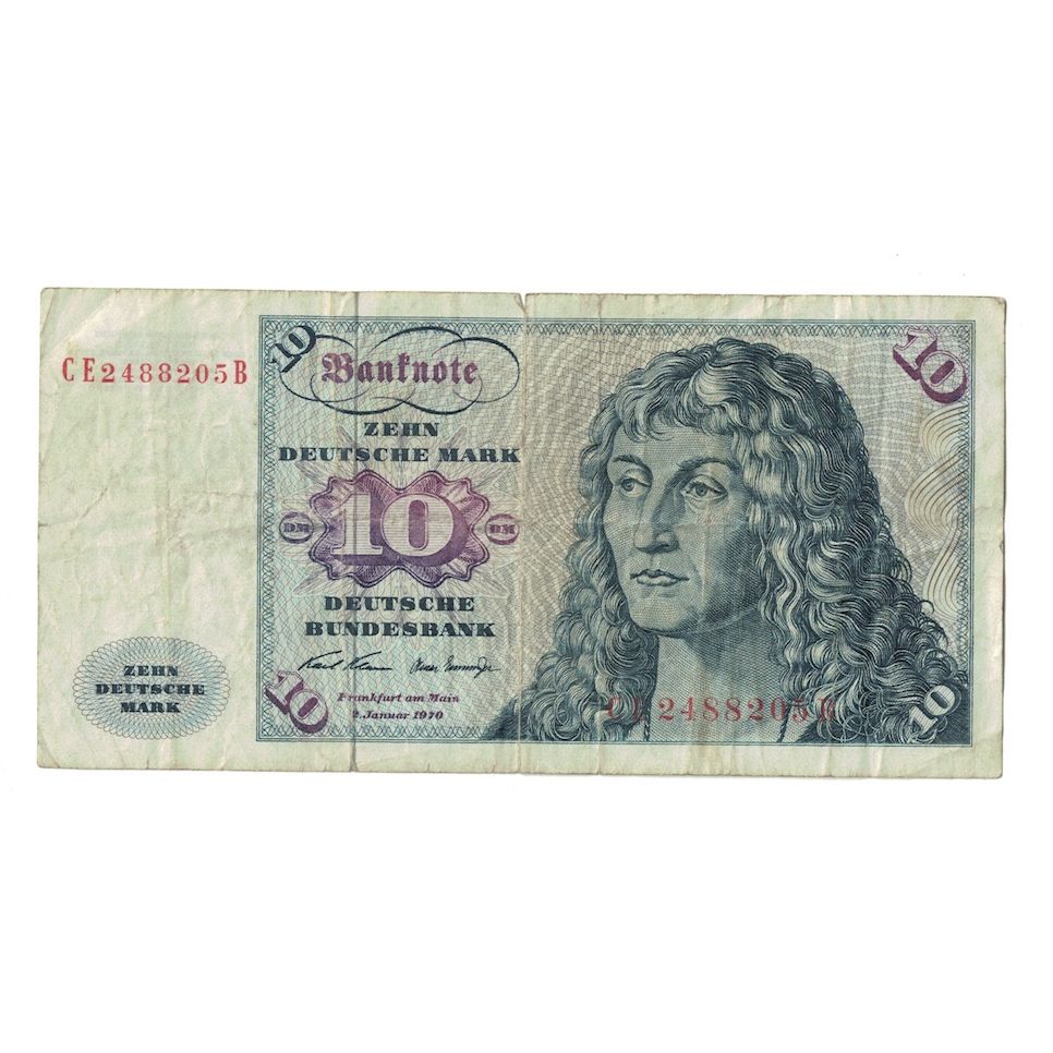 Geldschein, Bundesrepublik Deutschland, 10 Deutsche Mark, 1970, 1970-01-02
