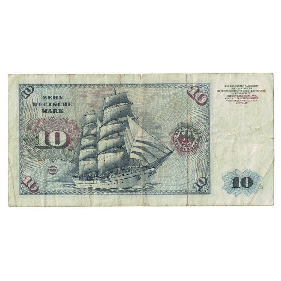 Geldschein, Bundesrepublik Deutschland, 10 Deutsche Mark, 1970, 1970-01-02