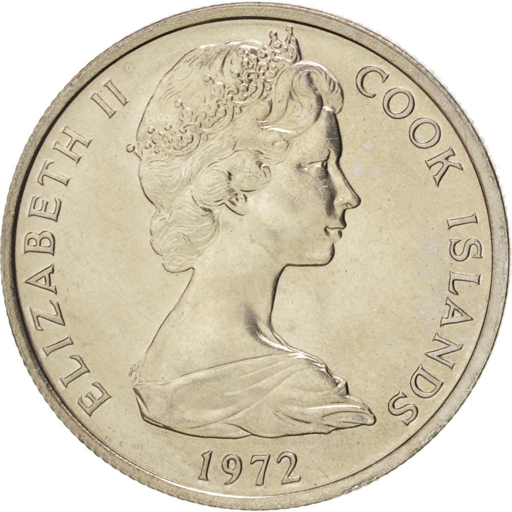 Cook Islands, Elizabeth II, 5 Cents, 1972, Franklin Mint, MS(64), Copper-nickel