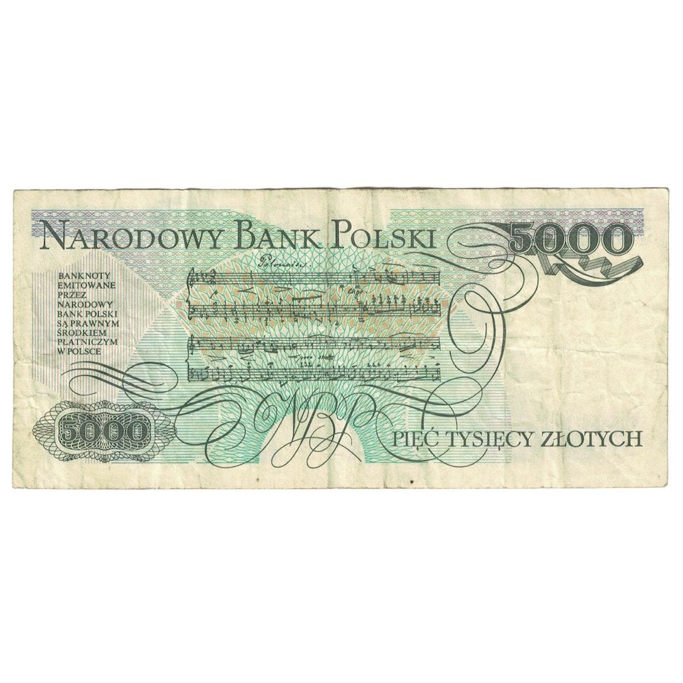 Banknote, Poland, 5000 Zlotych, 1988, 1988-12-01, KM:150c, VF(20-25)