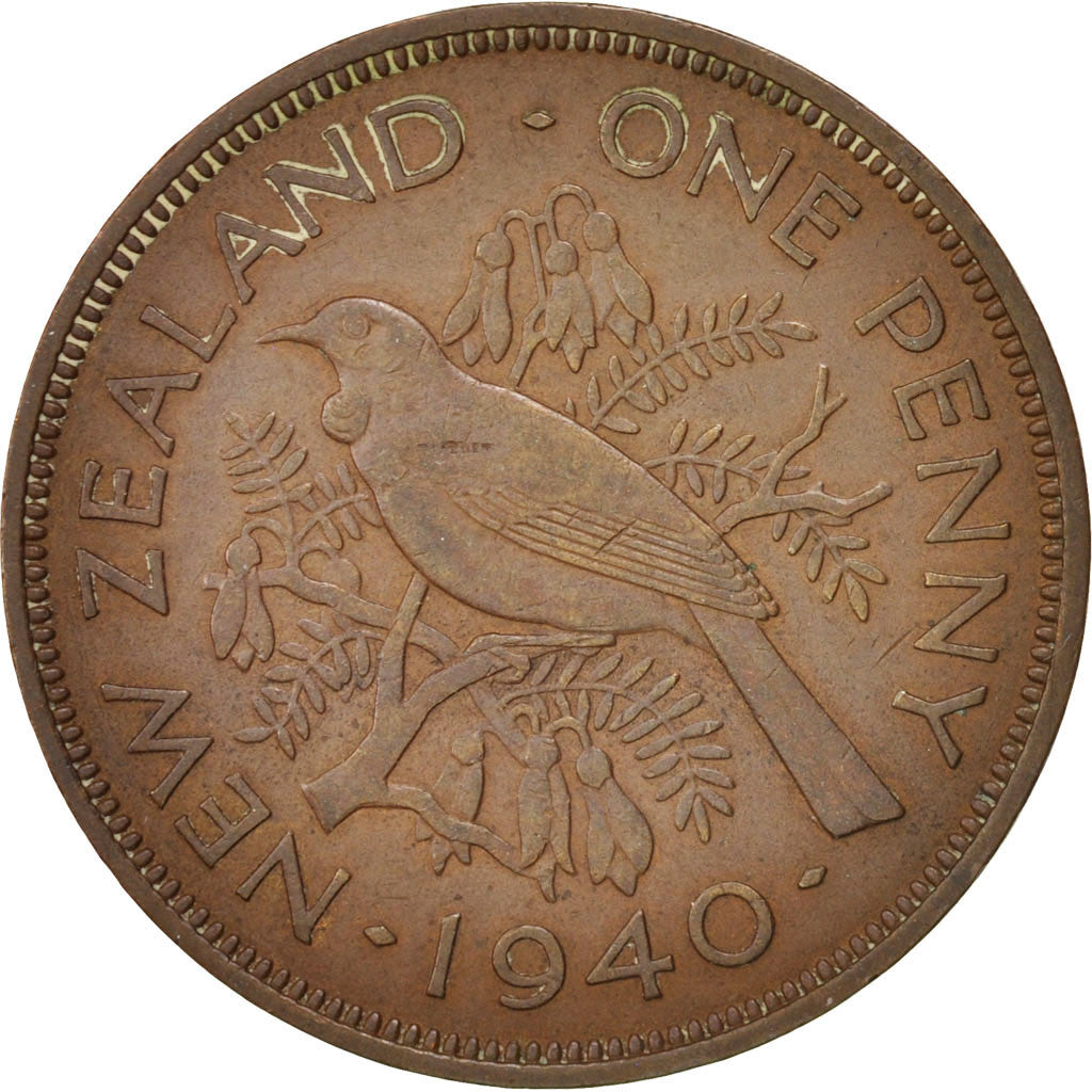 Münze, Neuseeland, George VI, Penny, 1940, SS+, Bronze, KM:13