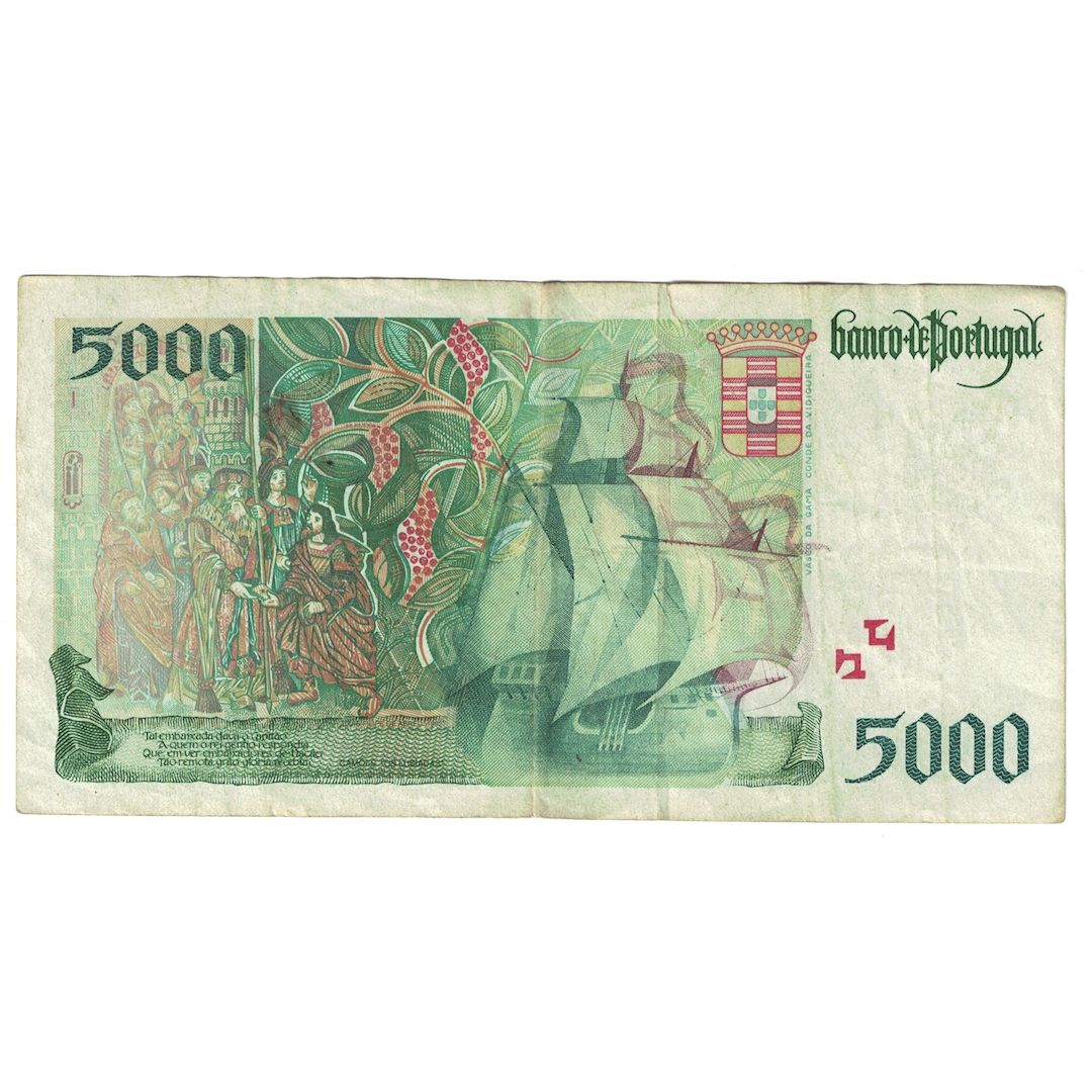 Geldschein, Portugal, 5000 Escudos, 1996, 1996-09-12, KM:190b, S+