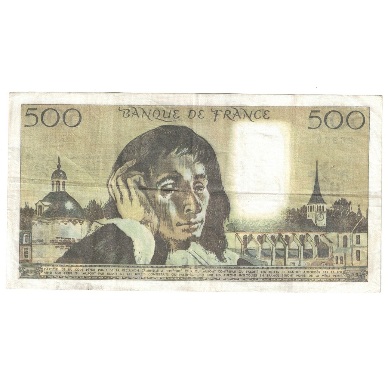 Francia, 500 Francs, Pascal, 1979, 1979-06-07, BB, Fayette:71.19, KM:156d