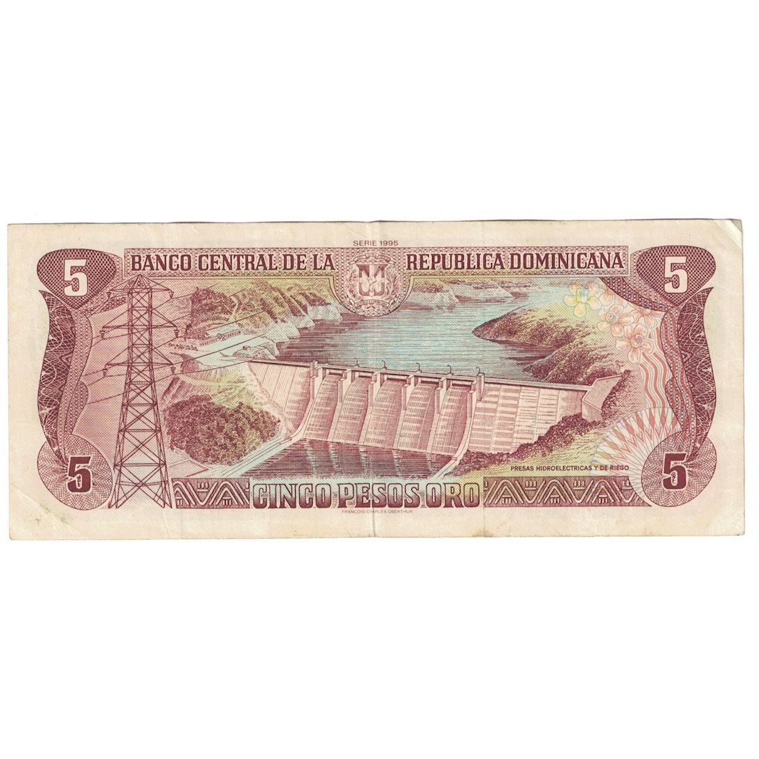 Banknote, Dominican Republic, 5 Pesos Oro, 1995, KM:147a, VF(30-35)