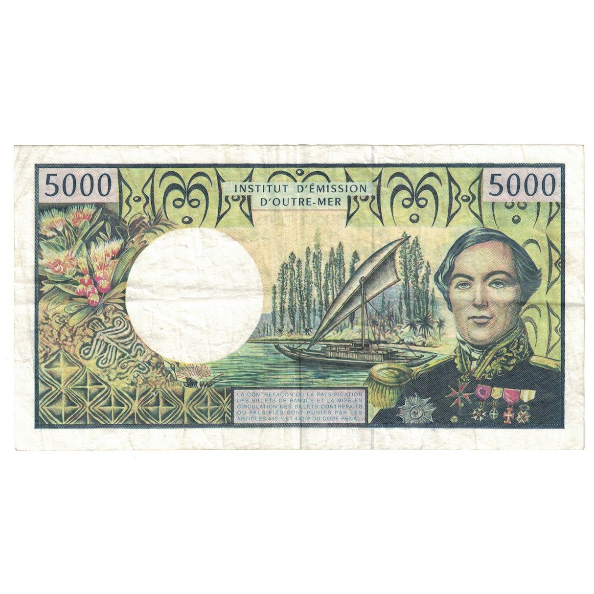 Banknote, French Pacific Territories, 5000 Francs, 2002, KM:3a, EF(40-45)