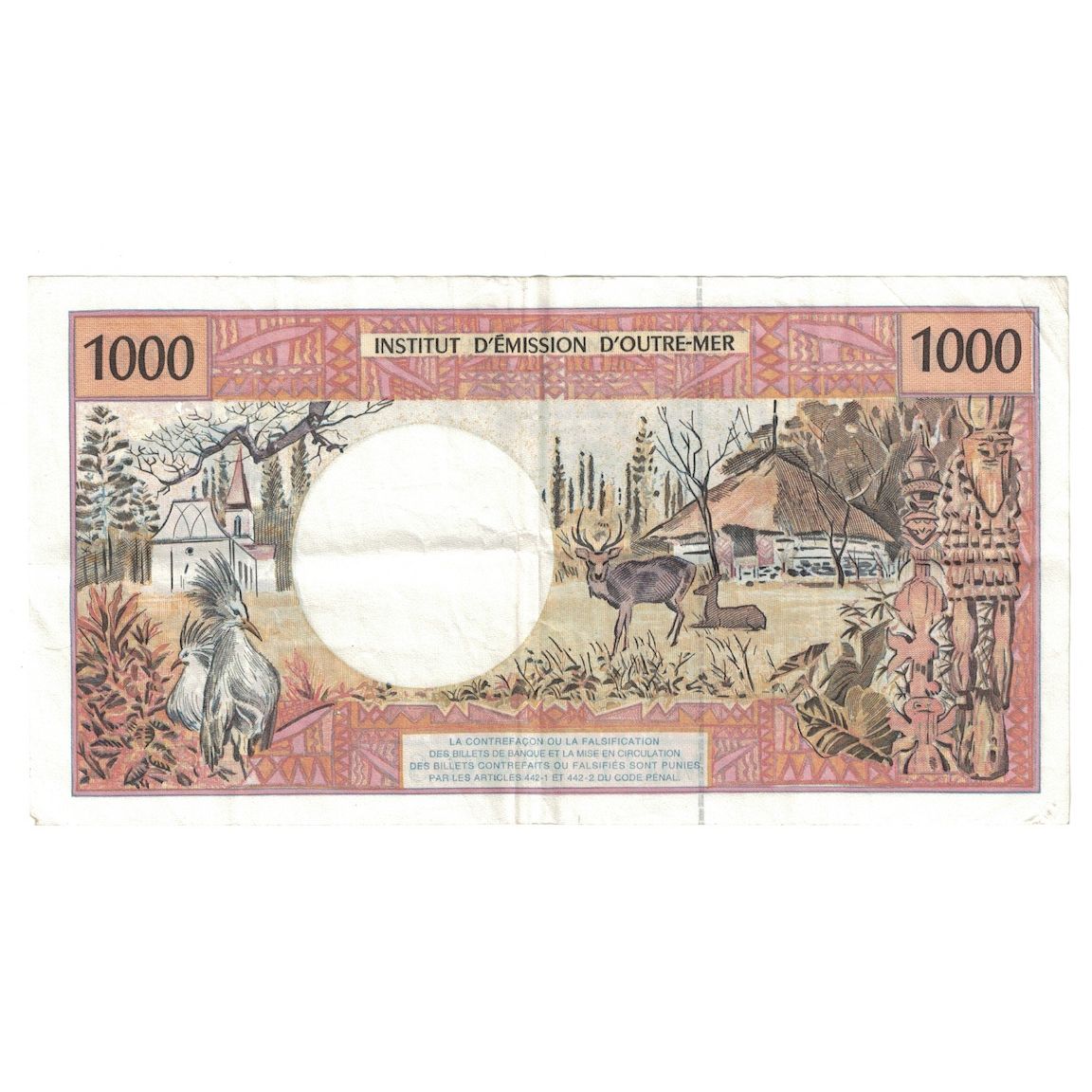 Nota, Taiti, 1000 Francs, 1985, KM:27d, EF(40-45)