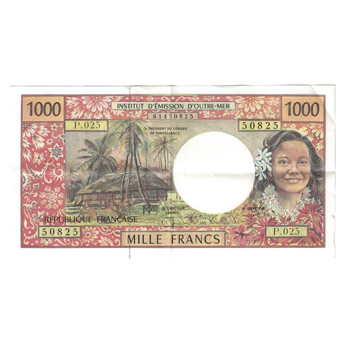 Nota, Taiti, 1000 Francs, 1985, KM:27d, EF(40-45)