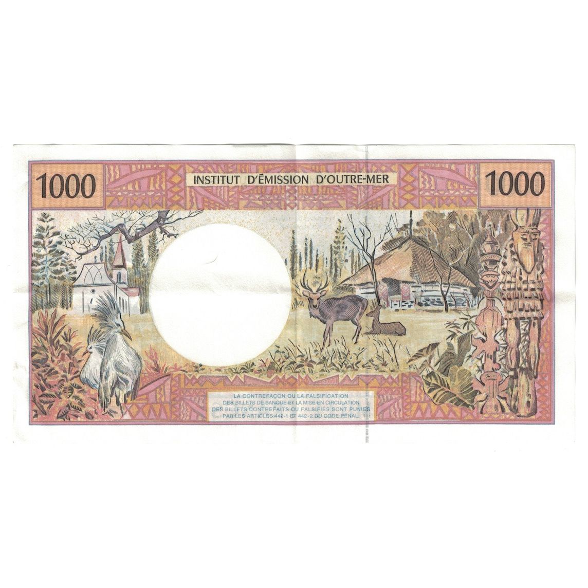 Nota, Taiti, 1000 Francs, 1985, KM:27d, EF(40-45)