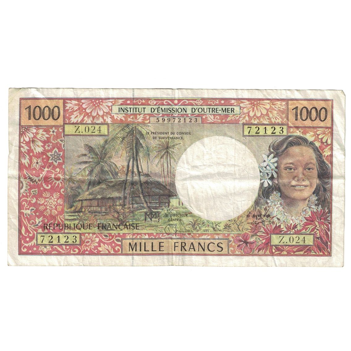 Banconote, Tahiti, 1000 Francs, 1985, KM:27d, B+