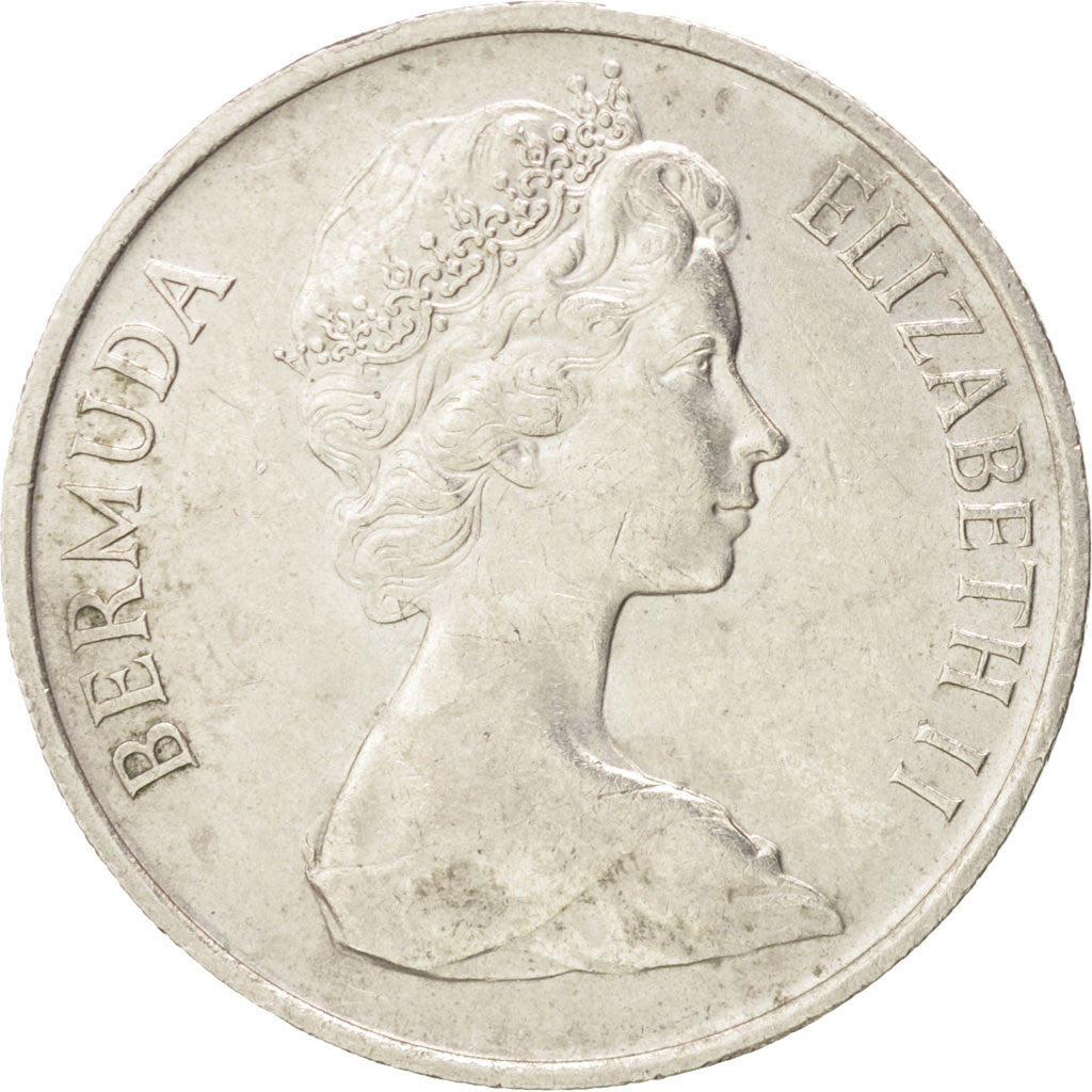 Bermuda, Elizabeth II, 25 Cents, 1979, AU(50-53), Copper-nickel, KM:18