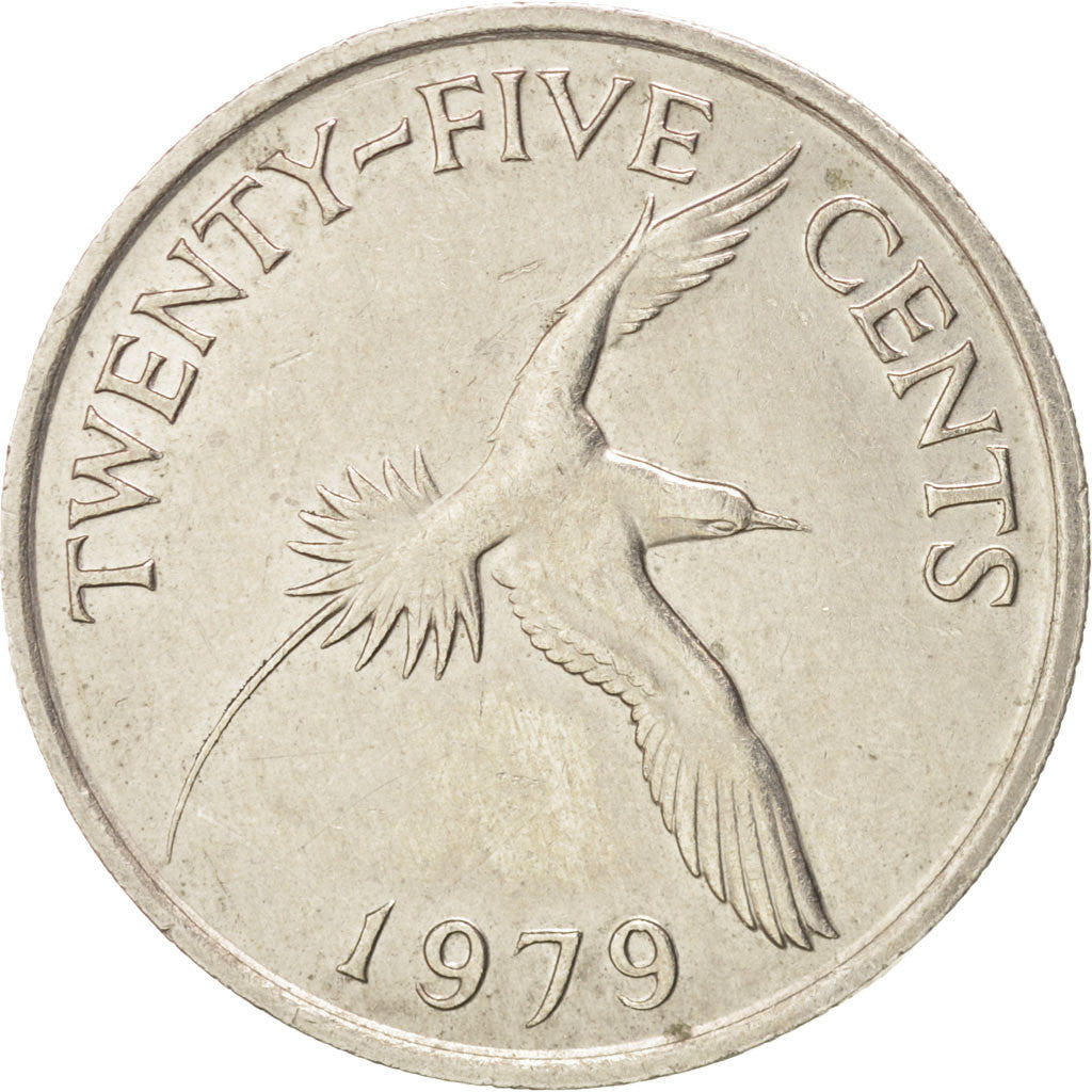 Bermuda, Elizabeth II, 25 Cents, 1979, AU(50-53), Copper-nickel, KM:18