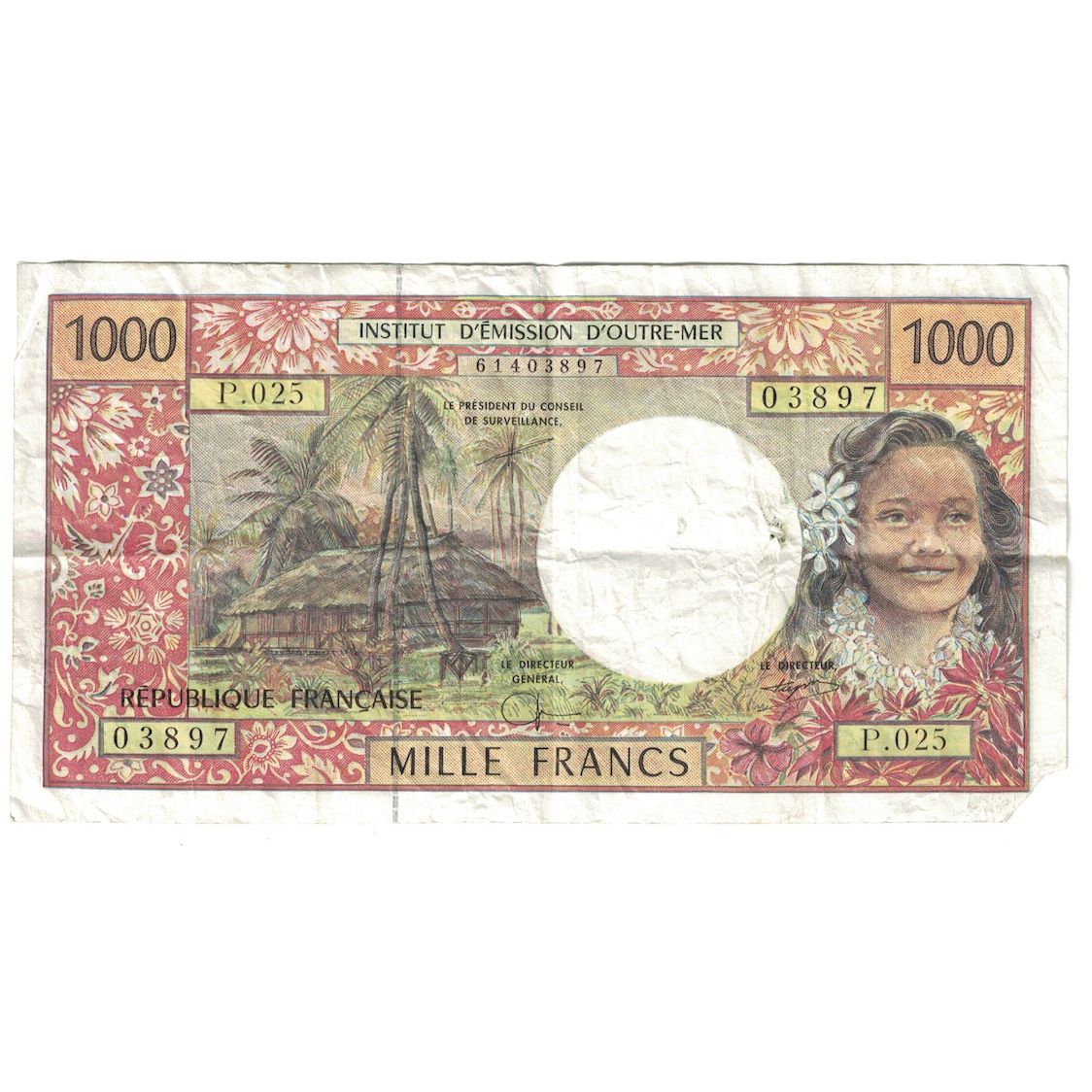 Banconote, Tahiti, 1000 Francs, 1985, KM:27d, B+