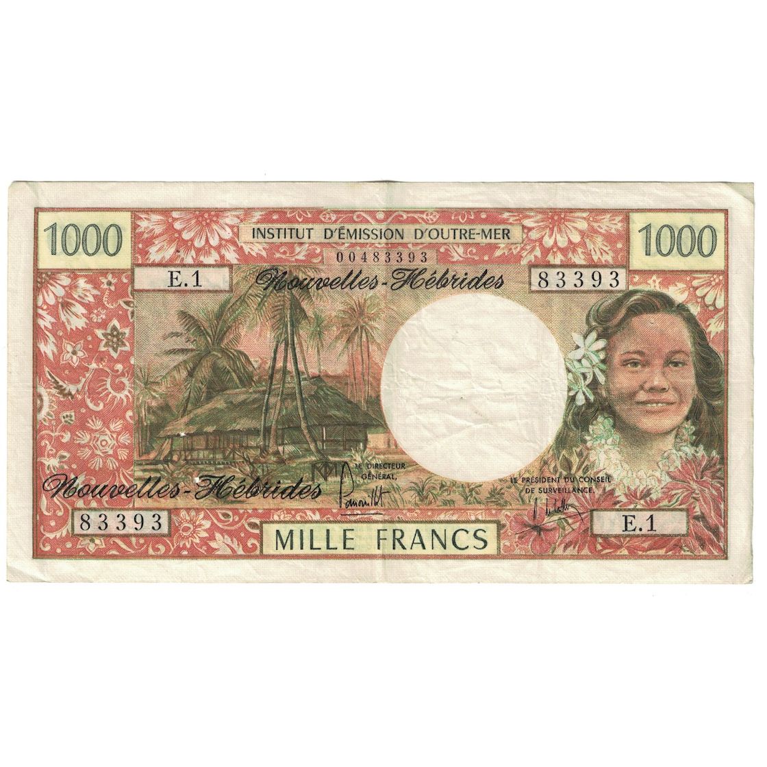 Banknote, New Hebrides, 1000 Francs, 1975, KM:20b, VF(20-25)