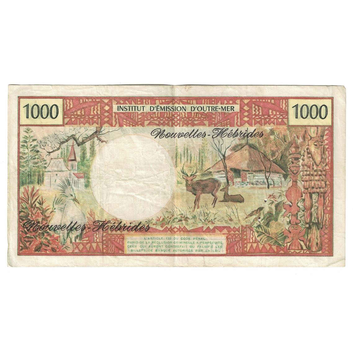 Banknote, New Hebrides, 1000 Francs, 1975, KM:20b, VF(20-25)