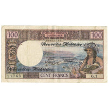 Billete, 100 Francs, 1972, Nuevas Hébridas, KM:18b, BC