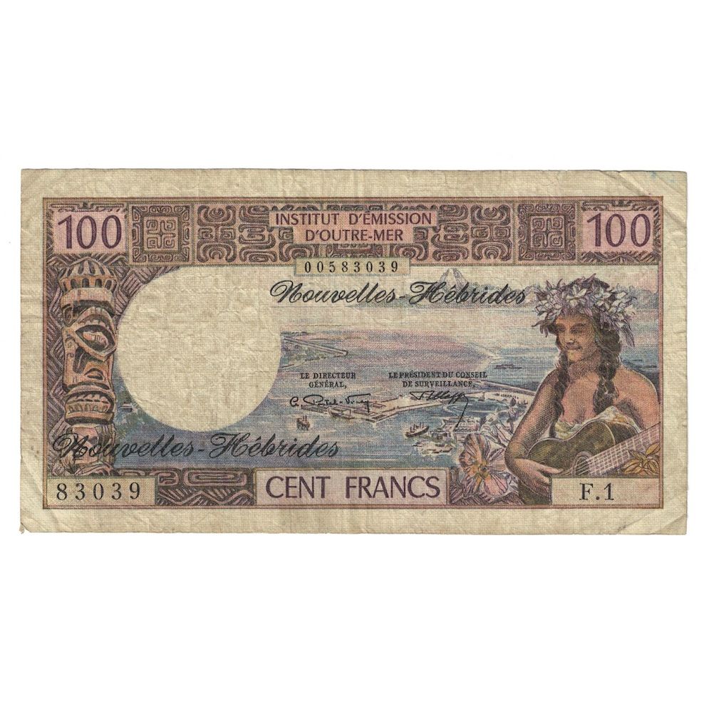 Billete, 100 Francs, 1972, Nuevas Hébridas, KM:18b, RC+
