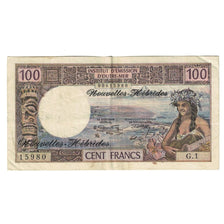 Billete, 100 Francs, 1972, Nuevas Hébridas, KM:18b, BC+